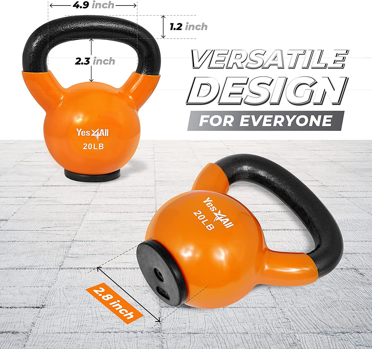 Rubber Base Kettlebell Set for Women - Versatile Strength Training Weights (10-65 lbs)