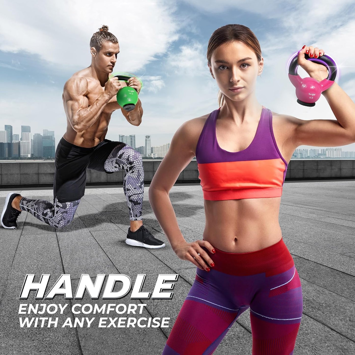 Rubber Base Kettlebell Set for Women - Versatile Strength Training Weights (10-65 lbs)