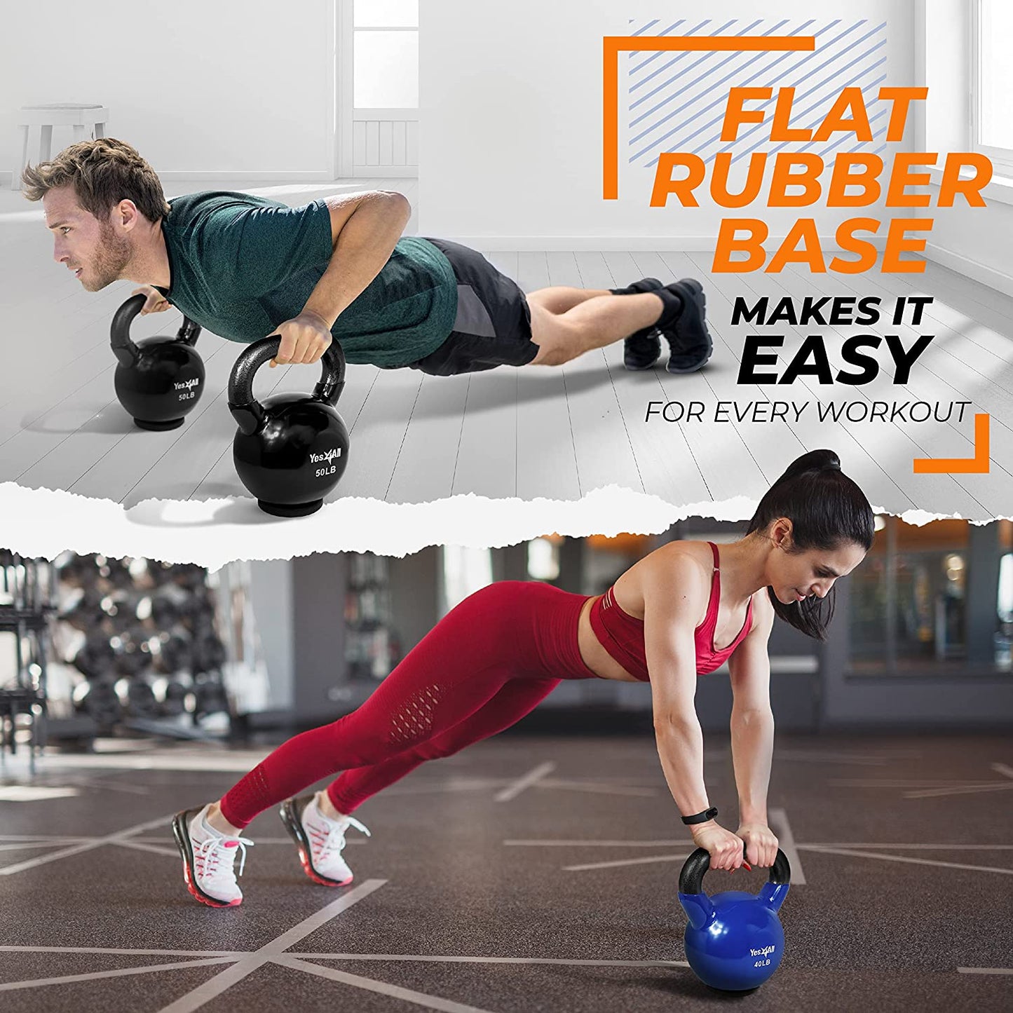 Rubber Base Kettlebell Set for Women - Versatile Strength Training Weights (10-65 lbs)